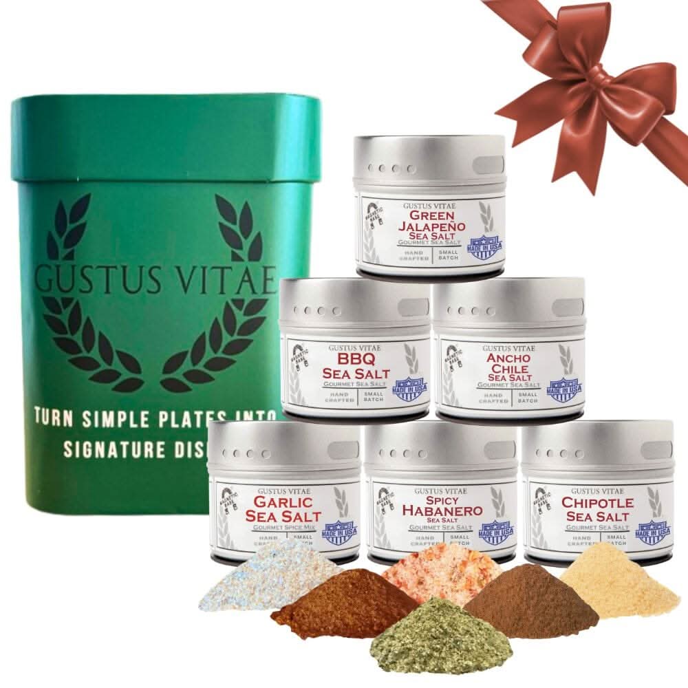 Pro Series BBQ & Grilling Sea Salts Gift Box | Gift Packaged Sea Salts Collection | Set of 6-0