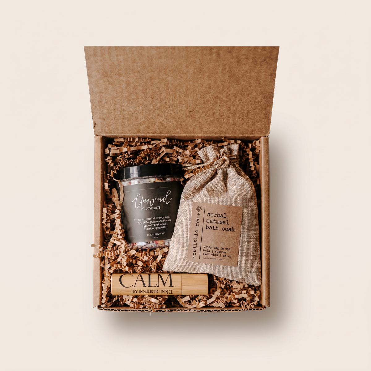Relaxing Bath Gift Set clean studio catalog photo
