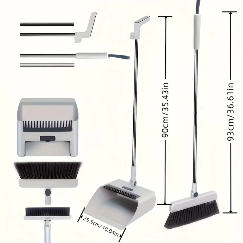 3-in-1 Home Cleaning Kit | Broom, Dustpan and Handheld Brush Set-1