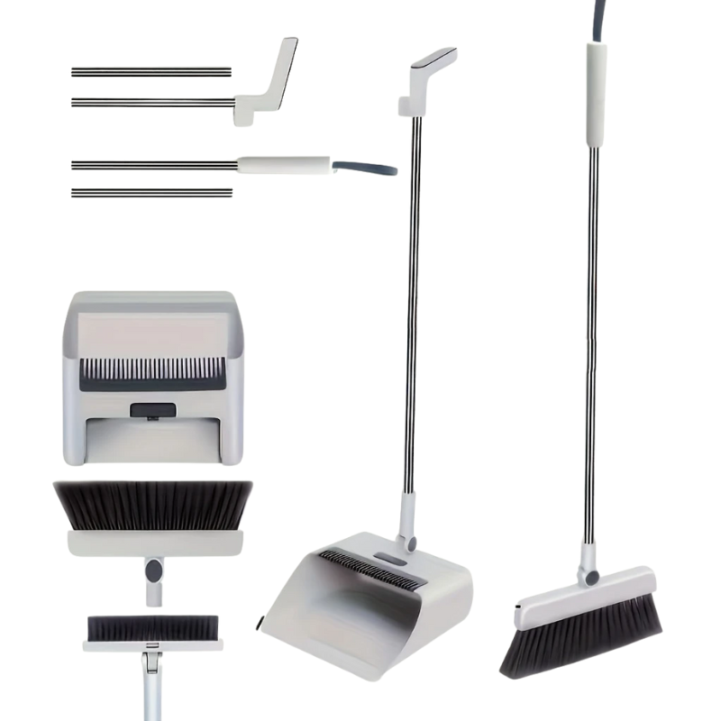 3-in-1 Home Cleaning Kit | Broom, Dustpan and Handheld Brush Set-0