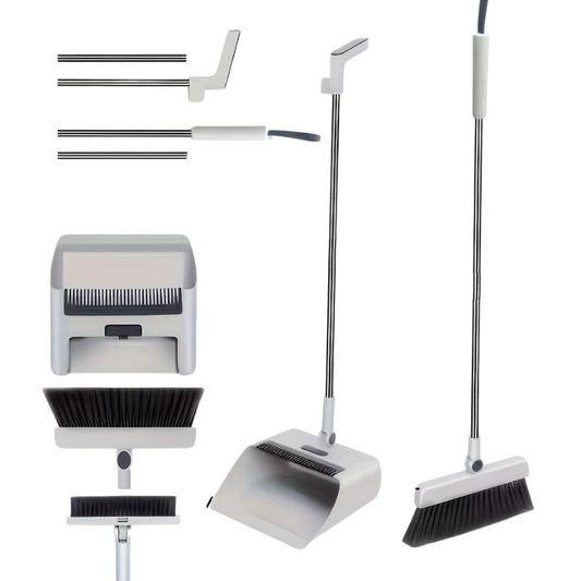 3-in-1 Home Cleaning Kit | Broom, Dustpan and Handheld Brush Set-0
