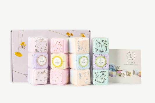 Shower Steamers, Set of 12 big fizzies, Cheer up Gift Set, Relaxing Gift Box-0