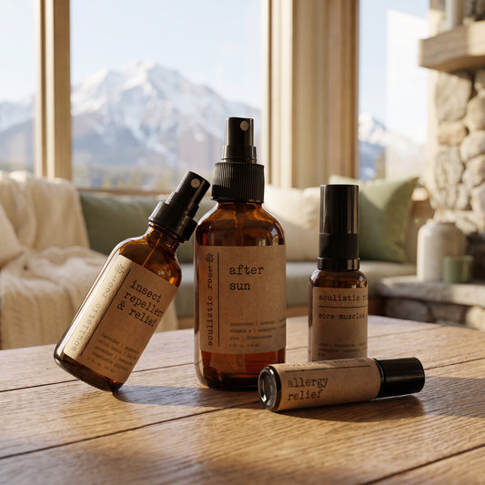 Summer Wellness Gift Set lifestyle photo in a mountain cabin