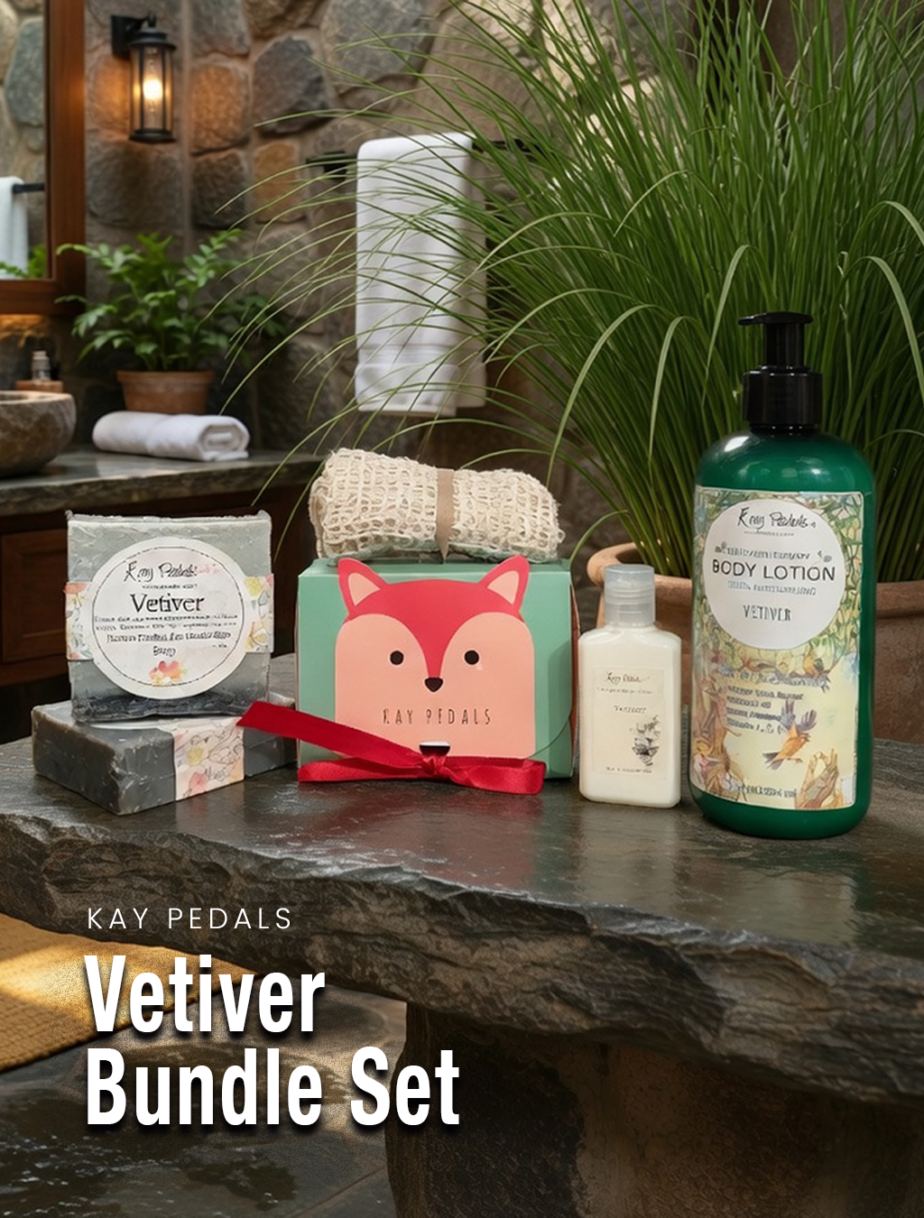 Vetiver Bundle Natural Best Skin Care Gift Set-0